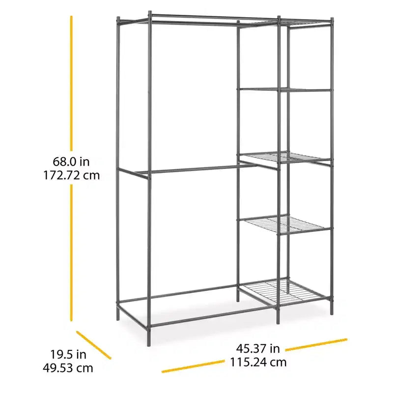 Armoire double tringle Whitmor Gunmetal entièrement en métal gris