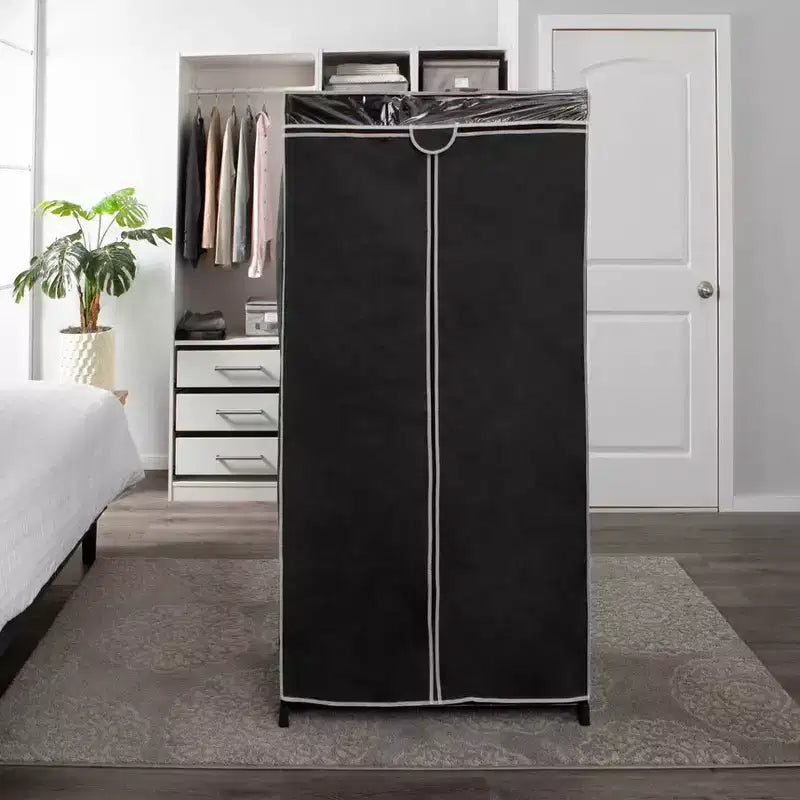 Armoire portable noire de 36 po de largeur, facile à monter
