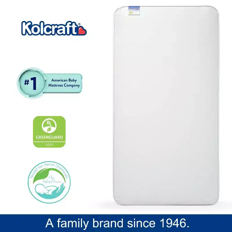 Matelas de berceau et pour tout-petit Kolcraft Good Night : hypoallergénique, housse imperméable, fermeté, épaisseur de 12,7 cm