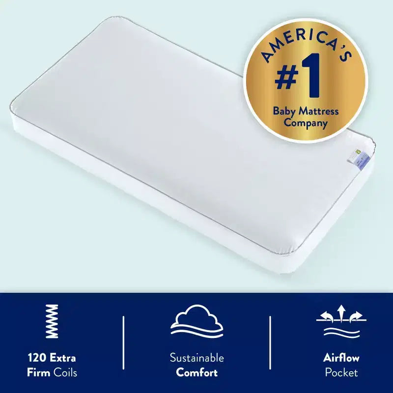 Matelas de berceau et pour tout-petit Kolcraft Good Night : hypoallergénique, housse imperméable, fermeté, épaisseur de 12,7 cm