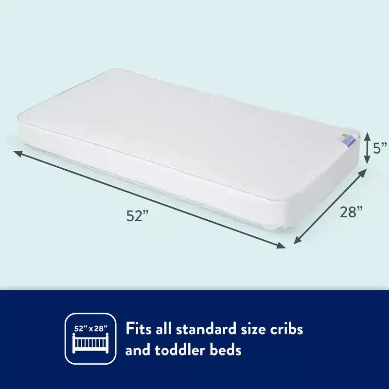 Matelas de berceau et pour tout-petit Kolcraft Good Night : hypoallergénique, housse imperméable, fermeté, épaisseur de 12,7 cm