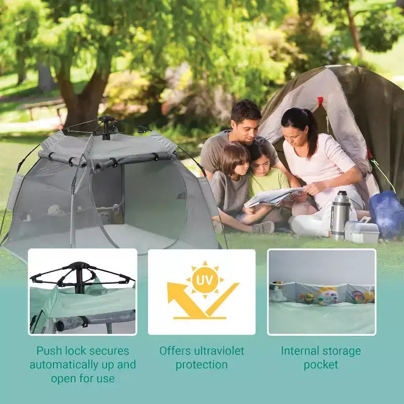 Kidco Tente Portable Légère – Parc de Jeu Peapod – Minuit : Sac de Transport, Se Plie pour un Transport et un Rangement Faciles, Cadre Métallique
