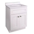 19"x25" Brookings Shaker Two Door Vanity with 4" Cultured Marble Centerset White - Design House LA: Bathroom Sink Cabinet Storage