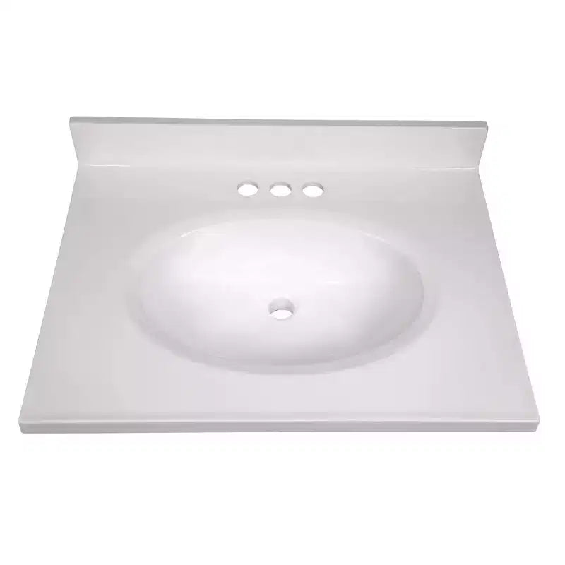 Meuble-lavabo Brookings Shaker 2 portes de 48,26 cm x 63,5 cm avec dessus de marbre reconstitué blanc, entraxe de 10,16 cm - Design House LA : Meuble de rangement sous lavabo de salle de bain