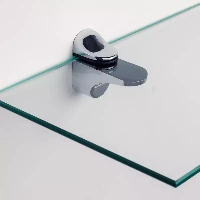 Étagère flottante en verre de 24 po x 6 po avec supports clair/argent - Danya B. : Murale, trempée, compatible salle de bain