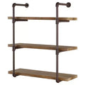 Danya B. 35" x 31.5" Three Tier Industrial Pipe Wall Shelf Natural: Laminated, Metal Frame, 90lb Capacity