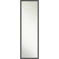 Eva Thin Framed Full Length on the Door Mirror Black/Silver - Amanti Art: Polystyrene Frame, No Assembly Required