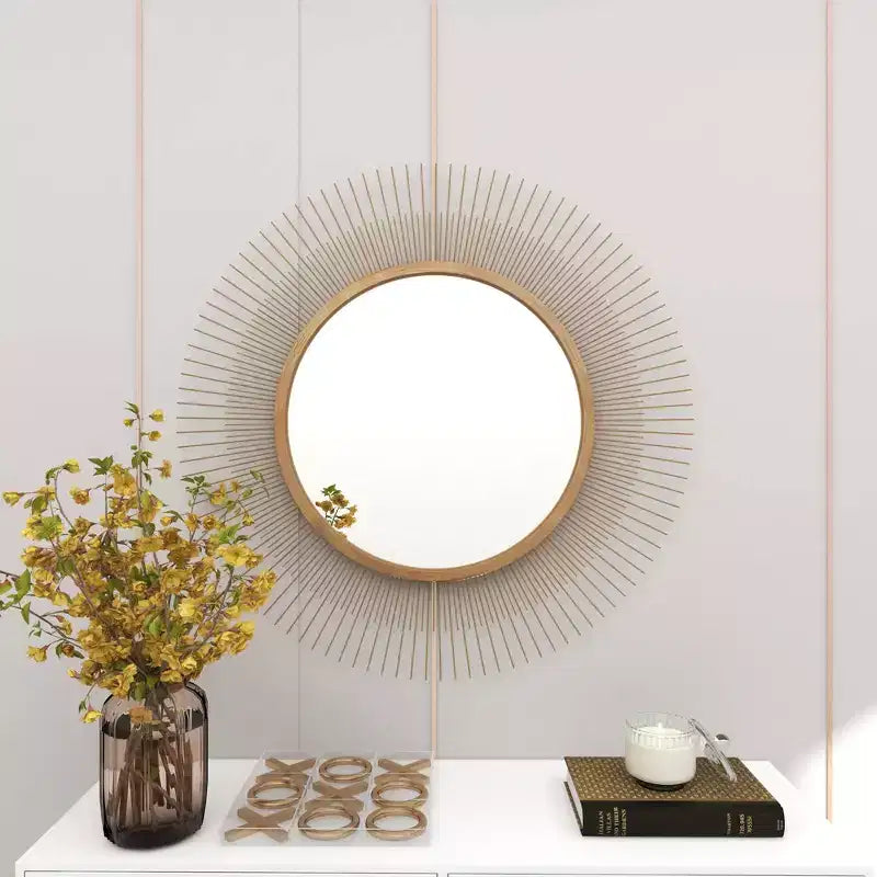 Miroir Mural Étoile 36" en Métal Doré - Olivia & May : Cadre en Fer, Aucun Assemblage Requis, Décoration Moderne
