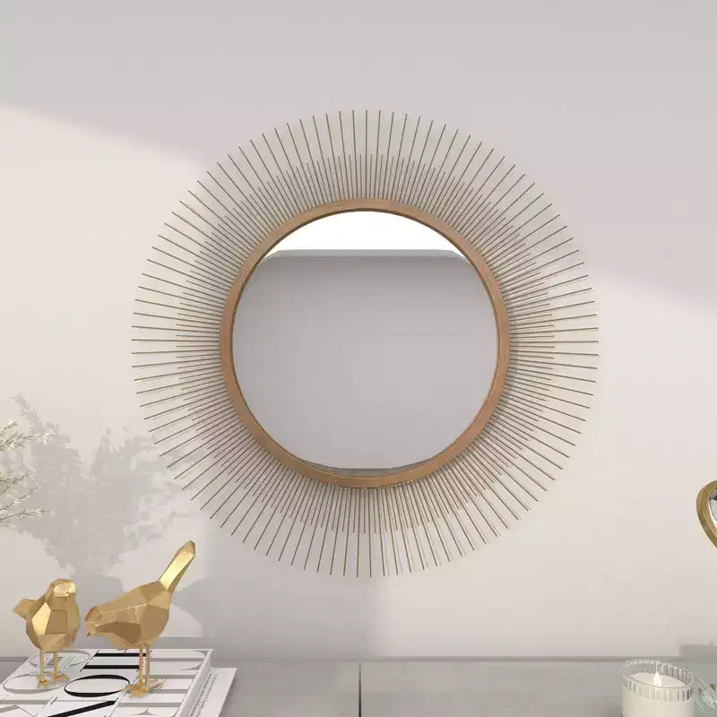 Miroir Mural Étoile 36" en Métal Doré - Olivia & May : Cadre en Fer, Aucun Assemblage Requis, Décoration Moderne