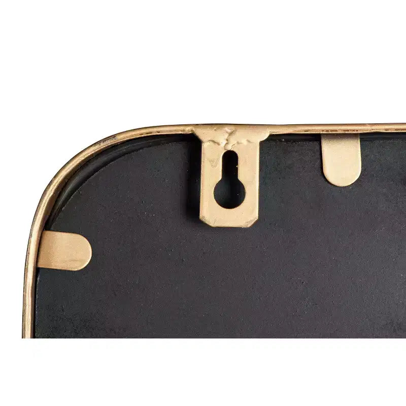 Miroir encadré en laiton avec étagère - Storied Home