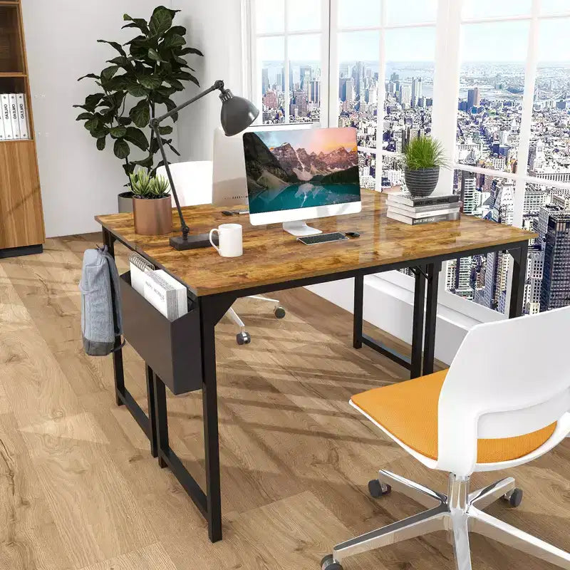 Bureau d'ordinateur de jeu de 47 pouces avec rangement, Table PC de style moderne et simple pour la maison et le bureau, pour jeunes, étudiants et adultes