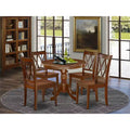 HomeStock ANCL5 MAH Round Dining Set Mahogany