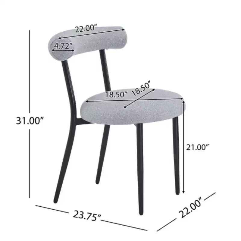 Lot de deux chaises de salle à manger en tissu blanc sans accoudoirs