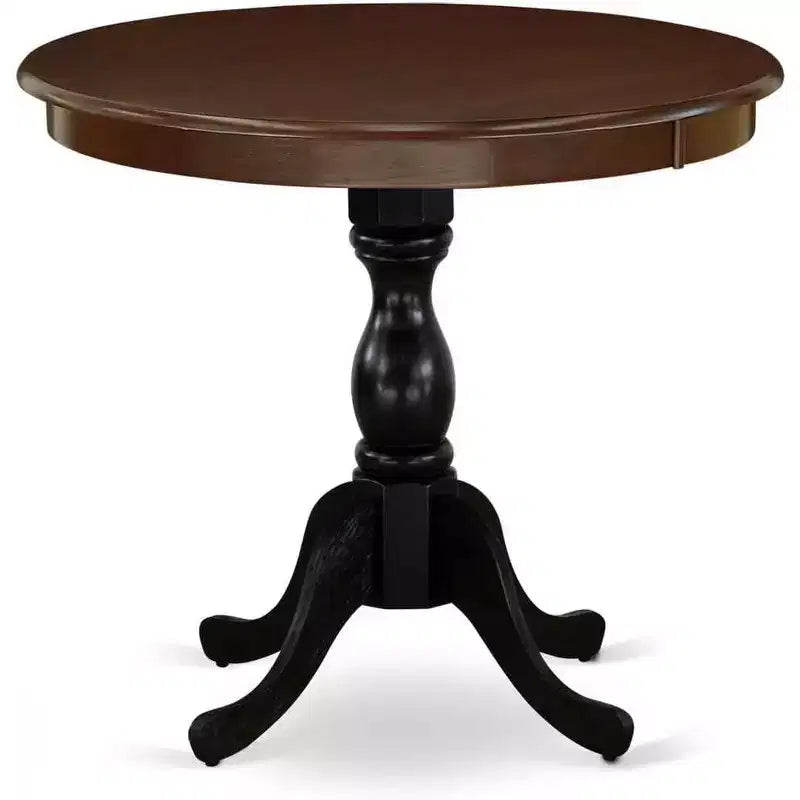 Plateau de table rond moderne HomeStock et pieds de table à manger en bois asiatique