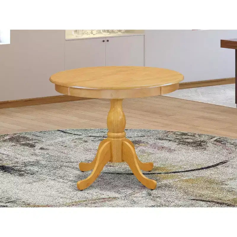 Plateau de table rond moderne HomeStock et pieds de table à manger en bois asiatique