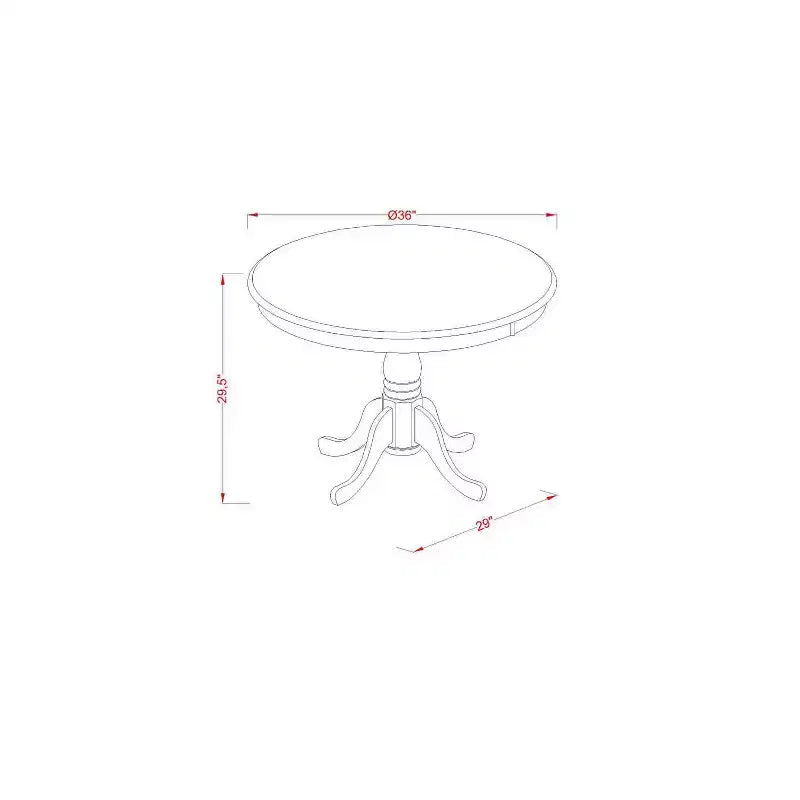 Plateau de table rond moderne HomeStock et pieds de table à manger en bois asiatique