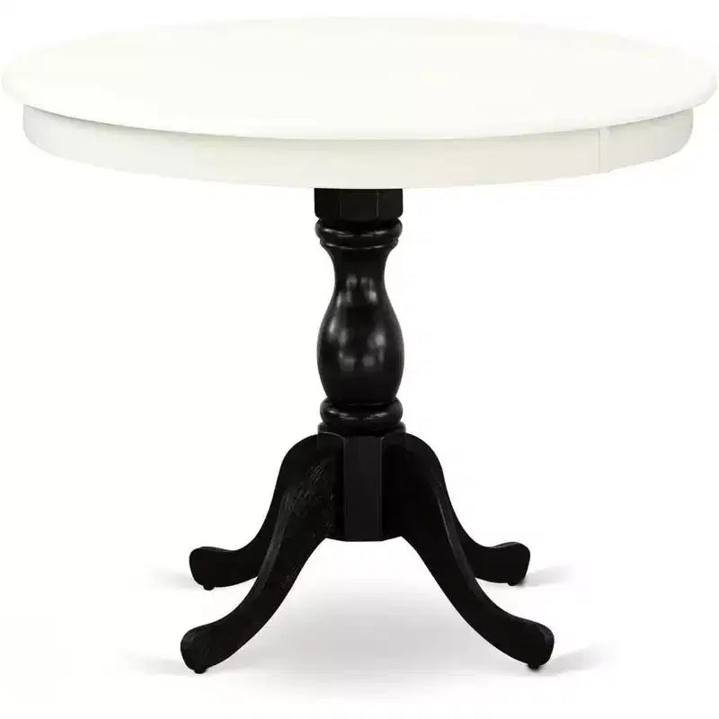 Plateau de table rond moderne HomeStock et pieds de table à manger en bois asiatique
