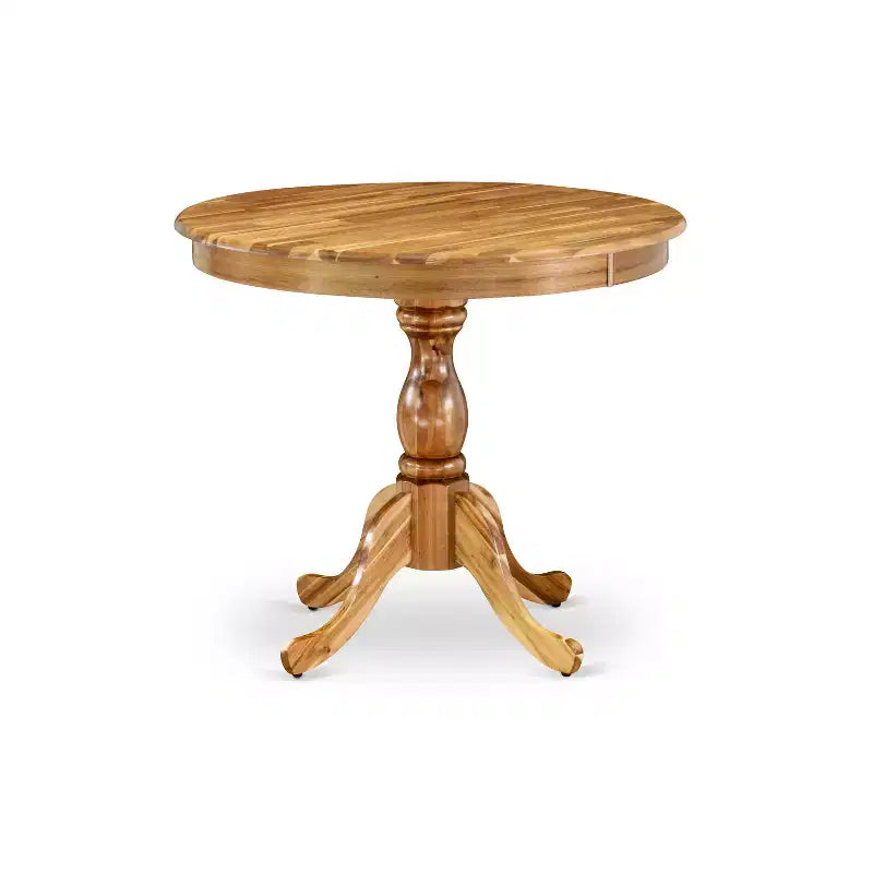Plateau de table rond moderne HomeStock et pieds de table à manger en bois asiatique