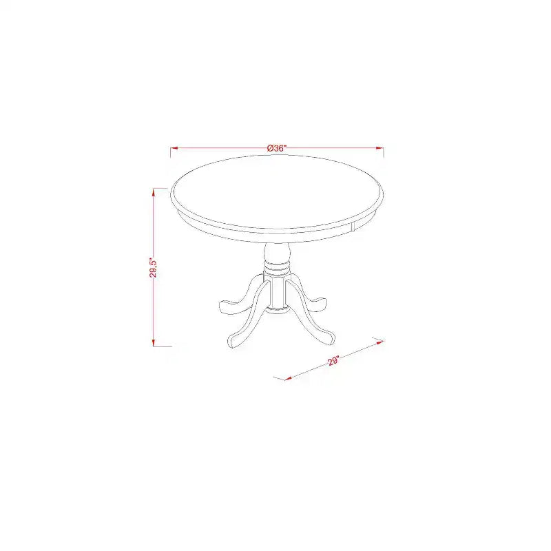Plateau de table rond moderne HomeStock et pieds de table à manger en bois asiatique
