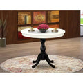 HomeStock Modern Round Table Table Top Surface and Asian Wood Dining Table Pedestal Legs