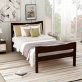 Whisen Morden Design Twin Size Wood Platform Bed with Headboard