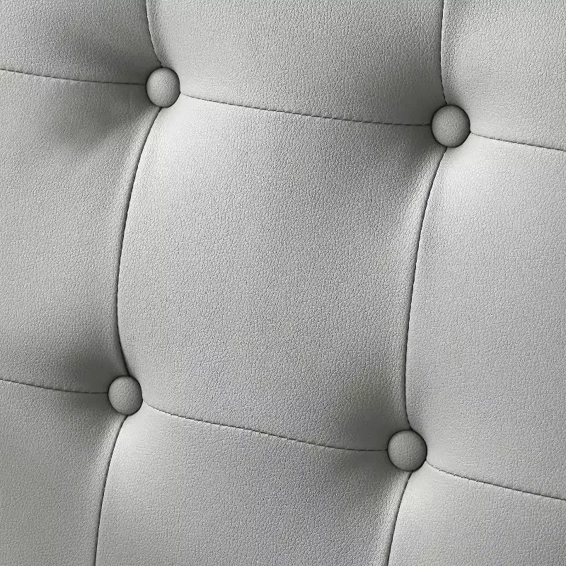 Chaises de salle à manger capitonnées Vanderbilt de la marque Inspired Home avec cadre en acier inoxydable (lot de 2)