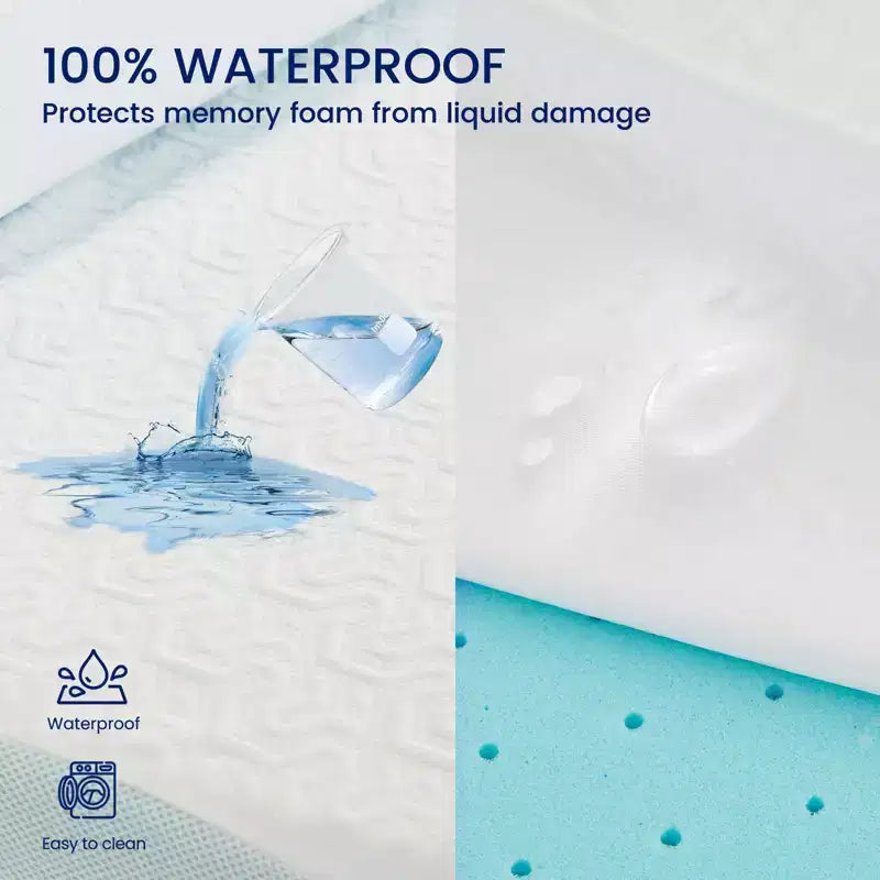 Surmatelas en mousse à mémoire de forme Belffin King Size, surmatelas imperméable pour le soutien du corps et le soulagement de la pression, avec housse amovible