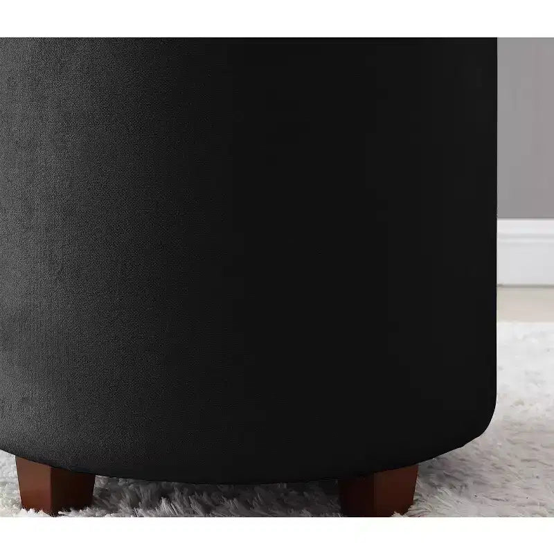 Pouf de rangement rond Ornavo Home Lawrence avec couvercle/plateau de table