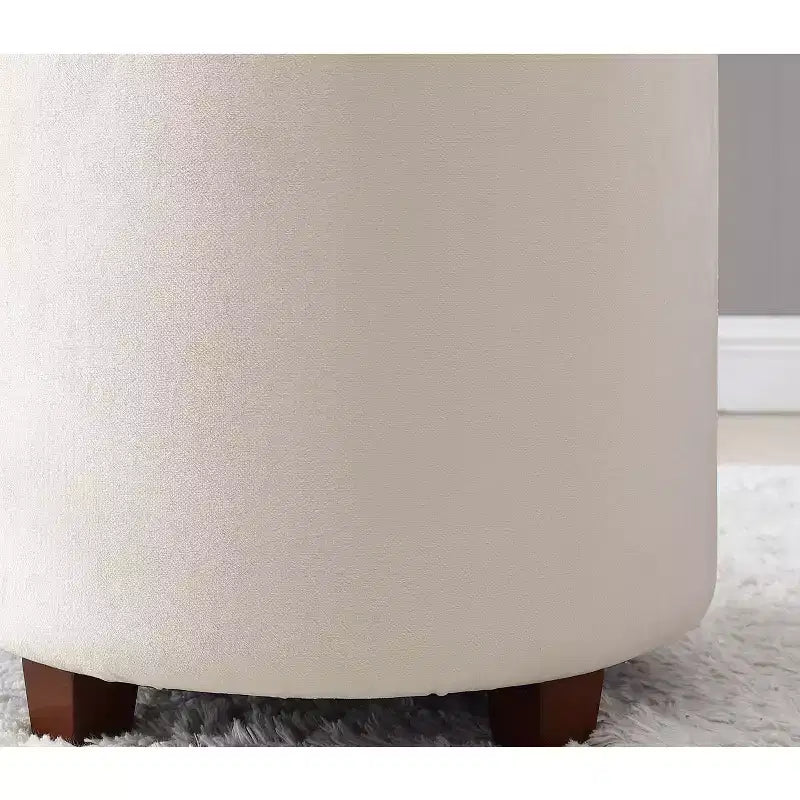 Pouf de rangement rond Ornavo Home Lawrence avec couvercle/plateau de table