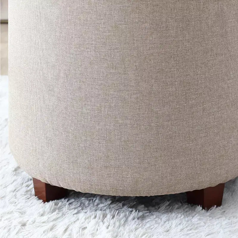 Pouf de rangement rond Ornavo Home Lawrence avec couvercle/plateau de table