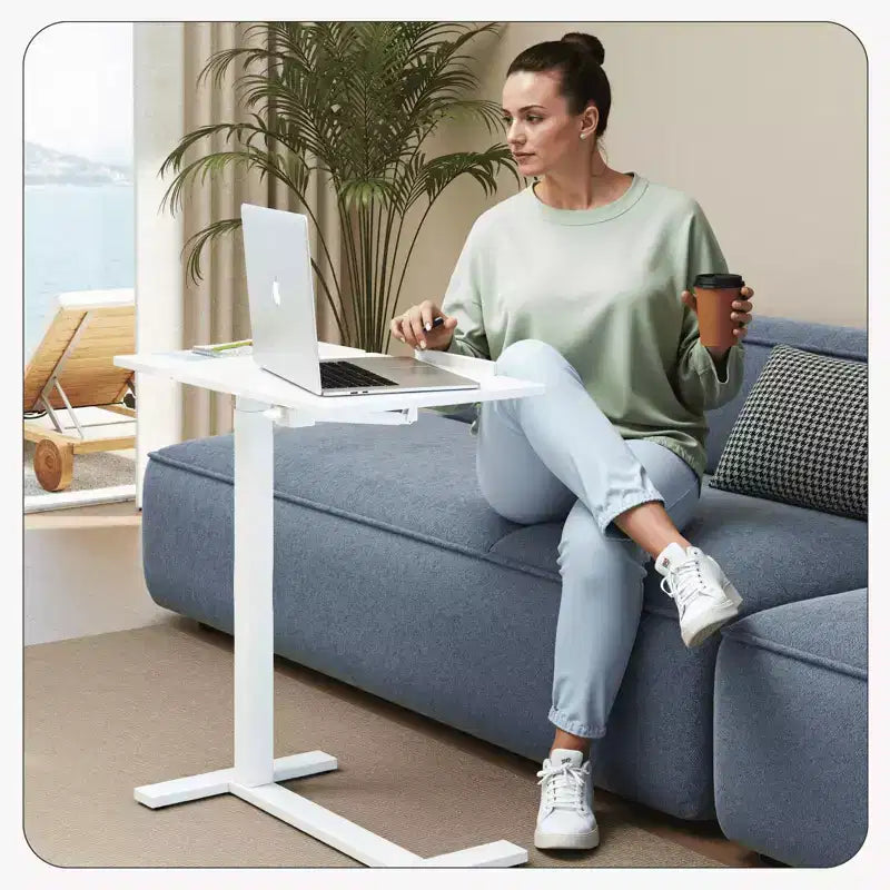 MAYEERTY Table de lit avec roulettes Bureau d'ordinateur réglable Table d'appoint en bois