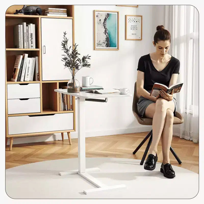 MAYEERTY Table de lit avec roulettes Bureau d'ordinateur réglable Table d'appoint en bois