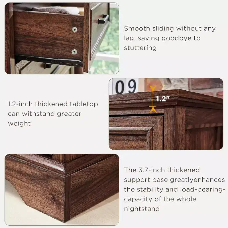 Commode SinCiDo à 8 tiroirs pour chambre à coucher, commode rustique en bois de style ferme avec poignée en métal, organisateur de tiroirs rustique de 52 po de large