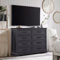 SinCiDo 8 Drawers Dresser for Bedroom, Farmhouse Wooden Chest of Drawer with Metal Handle, 52 W Rustic Drawer Organizer