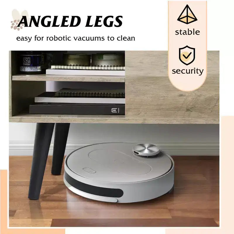 Table basse relevable GALAXHERO pour salon, petite table basse avec rangement, compartiment caché et étagère réglable, style milieu de siècle moderne
