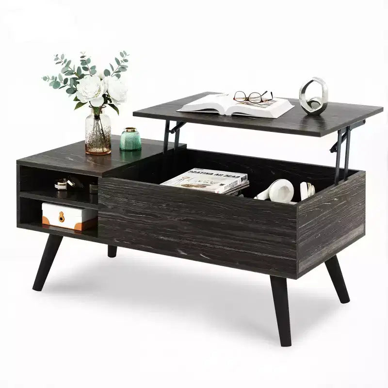 GALAXHERO Lift Top Coffee Table for Living Room Small Coffee Table with Storage,Hidden Compartment and Adjustable Shelf Mid Century Modern
