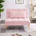 Convertible Futon Sofa Bed Modern Teddy Fabric Loveseat Sleeper Couch With Adjustable Backrest Metal Legs For Small Spaces Living Room