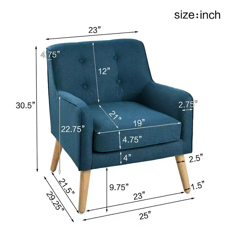 Christopher Knight Home Calix, fauteuil d'appoint rembourré capitonné, style moderne du milieu du siècle