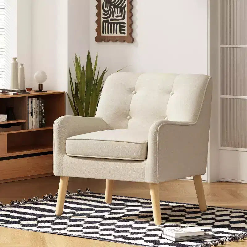 Christopher Knight Home Calix, fauteuil d'appoint rembourré capitonné, style moderne du milieu du siècle