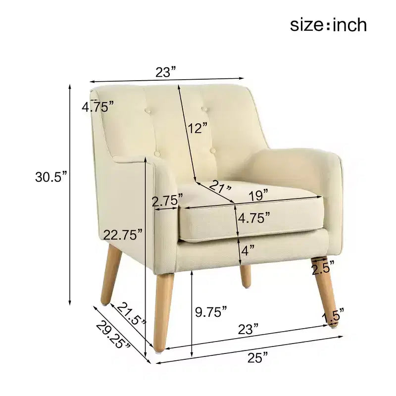 Christopher Knight Home Calix, fauteuil d'appoint rembourré capitonné, style moderne du milieu du siècle