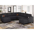 Belffin Chenille U-Shaped 8-Seater Modular Sectional - Convertible Sofa with Hidden Storage & Tool-Free Assembly