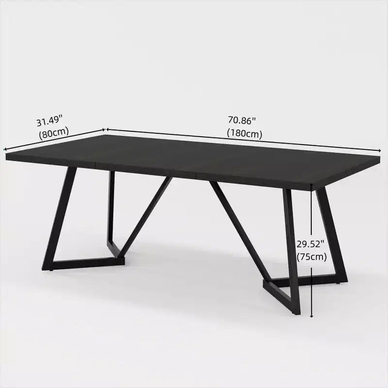 Lantine Table de Salle à Manger Grande de 70,87 Pouces pour 4 à 6 Personnes, Table à Manger Rectangulaire Moderne avec Cadre Métallique