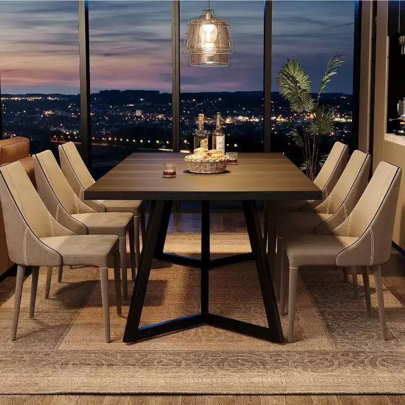 Lantine Table de Salle à Manger Grande de 70,87 Pouces pour 4 à 6 Personnes, Table à Manger Rectangulaire Moderne avec Cadre Métallique