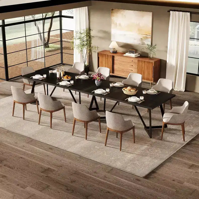 Lantine Table de Salle à Manger Grande de 70,87 Pouces pour 4 à 6 Personnes, Table à Manger Rectangulaire Moderne avec Cadre Métallique
