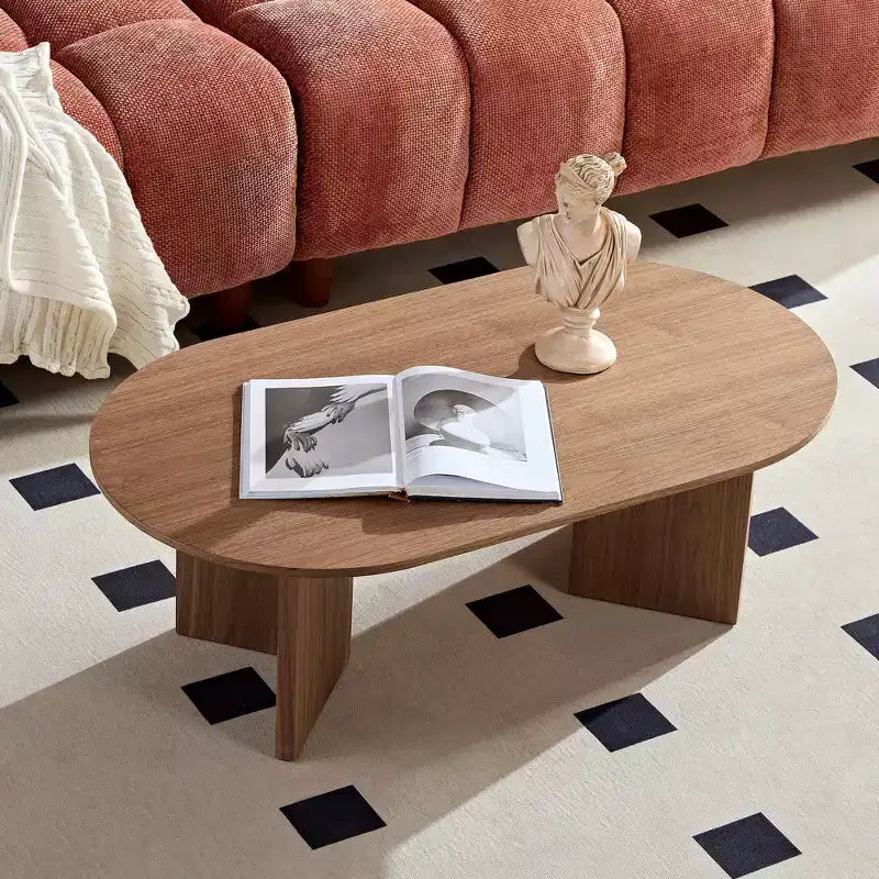 Table basse Vatros Wood Table basse moderne du milieu du siècle Table basse ovale