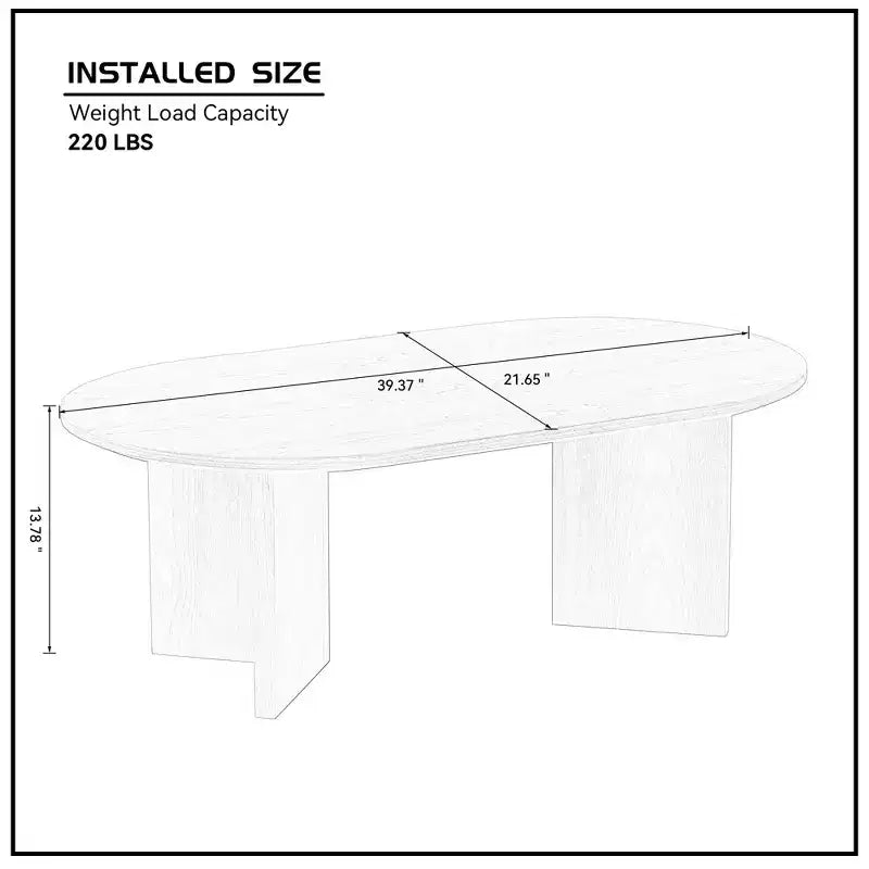 Table basse Vatros Wood Table basse moderne du milieu du siècle Table basse ovale