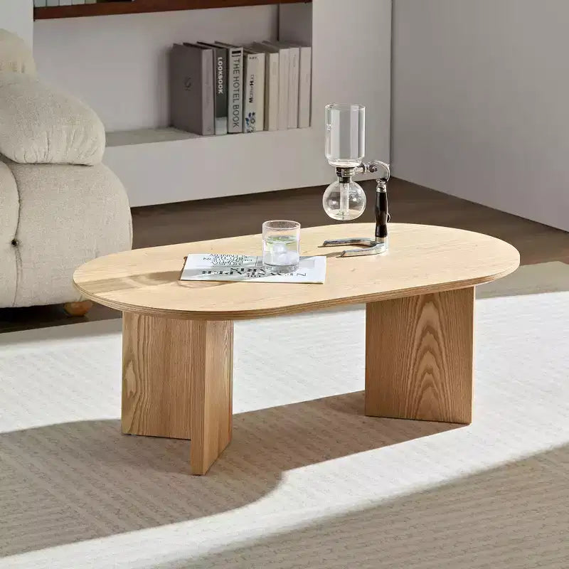 Table basse Vatros Wood Table basse moderne du milieu du siècle Table basse ovale