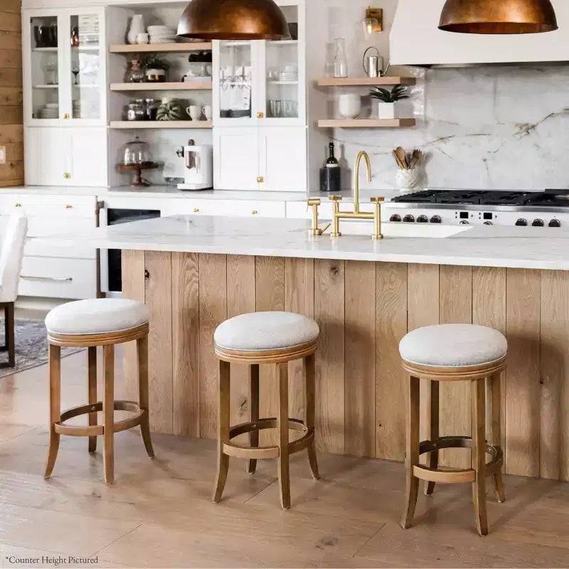 Tabouret de bar de cuisine Maven Lane Eva avec revêtement en tissu 31 po