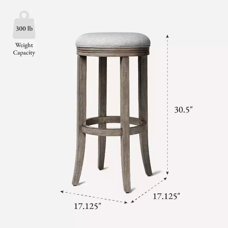Tabouret de bar de cuisine Maven Lane Eva avec revêtement en tissu 31 po
