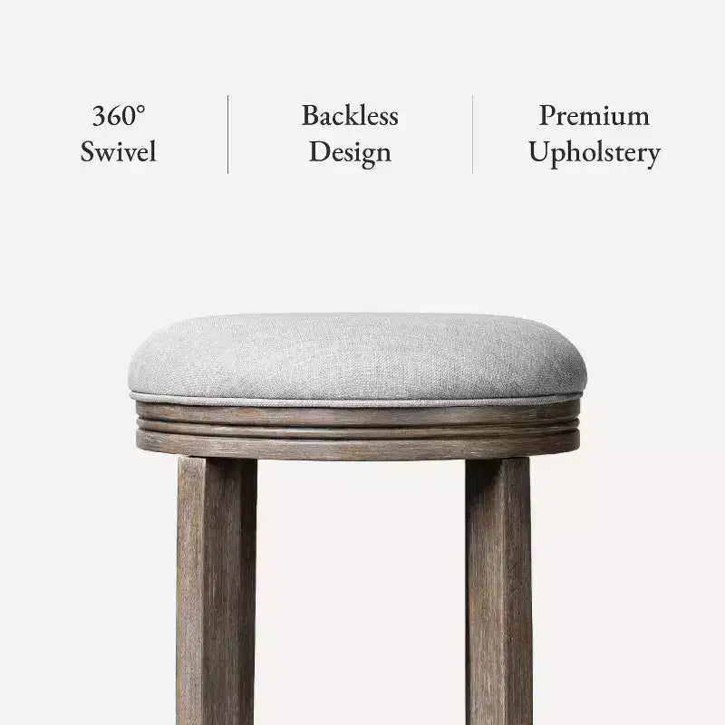 Tabouret de bar de cuisine Maven Lane Eva avec revêtement en tissu 31 po